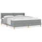 Preview: Boxspringbett mit Matratze Hellgrau 180x200 cm Stoff