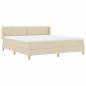 Preview: Boxspringbett mit Matratze Creme 180x200 cm Stoff