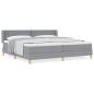 Preview: Boxspringbett mit Matratze Hellgrau 200x200 cm Stoff