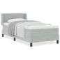 Preview: Boxspringbett mit Matratze Hellgrau 90x200 cm Samt