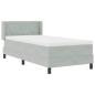 Preview: Boxspringbett mit Kopfteil Hellgrau 200 x 90 cm Samt