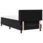 Preview: ARDEBO.de - Boxspringbett mit Matratze Schwarz 100x200 cm Samt