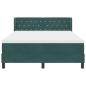 Preview: Boxspringbett mit Matratze Dunkelgrün 140x190 cm Samt