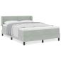 Preview: Boxspringbett mit Matratze Hellgrau 140x200 cm Samt
