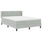 Preview: Boxspringbett mit Matratze Hellgrau 160x200 cm Samt
