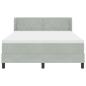 Preview: Boxspringbett mit Kopfteil Hellgrau 200 x 160 cm Samt