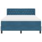 Preview: Boxspringbett mit Matratze Dunkelblau 160x200 cm Samt