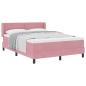 Preview: Boxspringbett mit Matratze Rosa 160x200 cm Samt