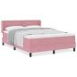 Preview: Boxspringbett mit Matratze Rosa 160x200 cm Samt