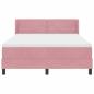 Preview: Boxspringbett mit Matratze Rosa 160x200 cm Samt