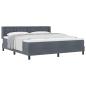 Preview: Boxspringbett mit Matratze Dunkelgrau 180x200 cm Samt