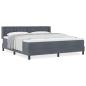 Preview: Boxspringbett mit Matratze Dunkelgrau 180x200 cm Samt