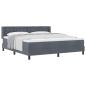 Preview: Boxspringbett mit Matratze Dunkelgrau 180x200 cm Samt