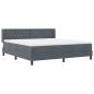 Preview: Boxspringbett mit Matratze Dunkelgrau 180x200 cm Samt