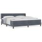 Preview: Boxspringbett mit Matratze Dunkelgrau 200x200 cm Samt
