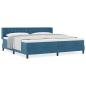 Preview: Boxspringbett mit Matratze Dunkelblau 200x200 cm Samt