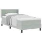 Preview: Boxspringbett mit Matratze Hellgrau 90x190 cm Samt