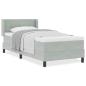 Preview: Boxspringbett mit Matratze Hellgrau 90x190 cm Samt