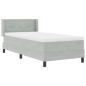Preview: Boxspringbett mit Matratze Hellgrau 90x190 cm Samt