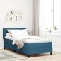 Preview: ARDEBO.de - Boxspringbett mit Matratze Dunkelblau 100x200 cm Samt