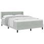 Preview: Boxspringbett mit Matratze Hellgrau 160x200 cm Samt