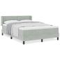 Preview: Boxspringbett mit Matratze Hellgrau 160x200 cm Samt
