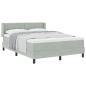 Preview: Boxspringbett mit Kopfteil Hellgrau 200 x 160 cm Samt
