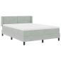Preview: Boxspringbett mit Matratze Hellgrau 160x200 cm Samt