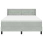 Preview: Boxspringbett mit Kopfteil Hellgrau 200 x 160 cm Samt
