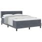 Preview: Boxspringbett mit Kopfteil Dunkelgrau 200 x 160 cm Samt