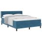 Preview: Boxspringbett mit Matratze Dunkelblau 160x200 cm Samt