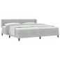 Preview: ARDEBO.de - Boxspringbett mit Matratze Hellgrau 200x200 cm Samt
