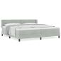 Preview: Boxspringbett mit Matratze Hellgrau 200x200 cm Samt