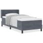 Preview: Boxspringbett mit Matratze Dunkelgrau 90x190 cm Samt