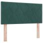 Preview: ARDEBO.de - Boxspringbett mit Matratze Dunkelgrün 90x200 cm Samt