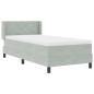 Preview: Boxspringbett mit Matratze Hellgrau 100x200 cm Samt