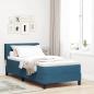 Preview: ARDEBO.de - Boxspringbett mit Matratze Dunkelblau 100x200 cm Samt