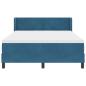 Preview: Boxspringbett mit Matratze Dunkelblau 140x190 cm Samt