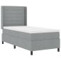 Preview: Boxspringbett mit Matratze Hellgrau 100x200 cm Stoff