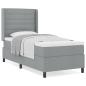 Preview: Boxspringbett mit Matratze Hellgrau 100x200 cm Stoff