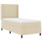 Preview: ARDEBO.de - Boxspringbett mit Matratze Creme 100x200 cm Stoff