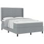Preview: Boxspringbett mit Matratze Hellgrau 140x190 cm Stoff