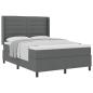 Preview: Boxspringbett mit Matratze Dunkelgrau 190 x 140 cm Stoff