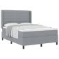 Preview: Boxspringbett mit Matratze Hellgrau 140x200 cm Stoff
