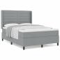 Preview: Boxspringbett mit Matratze Hellgrau 140x200 cm Stoff
