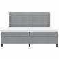 Preview: ARDEBO.de - Boxspringbett mit Matratze Hellgrau 200x200 cm Stoff