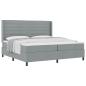 Preview: Boxspringbett mit Matratze Hellgrau 200x200 cm Stoff