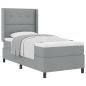 Preview: Boxspringbett mit Matratze Hellgrau 90x190 cm Stoff