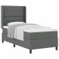 Preview: Boxspringbett mit Matratze Dunkelgrau 90x200 cm Stoff