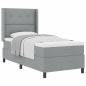 Preview: Boxspringbett mit Matratze Hellgrau 100x200 cm Stoff